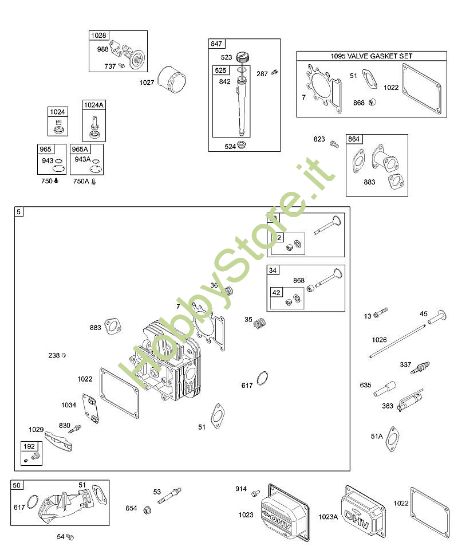 F - Testata, coperchio bilanciere, pompa olio, filtro olio B&S - 28 €¦ 28S707-1149-E1 brand Stihl